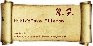Miklóska Filemon névjegykártya